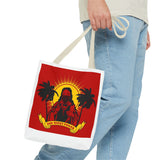 Sunrise Rasta Tote Bag – "God Money Power" Graphic Beach Shopper