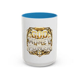 Coffee Mug — "God Money Power" Gold Emblem Accent Mug