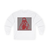 Long Sleeve Tee — 'God Money Power' Stenciled Icon Design