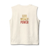 Muscle Tank — Retro 'God Money Power' Jesus Graphic Tank Top