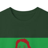 Long Sleeve Tee — Retro Religious Icon Graphic (Green/Red)