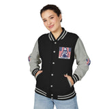 Letterman Jacket — Patriotic 'God Money Power' Graphic Varsity Jacket