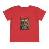 Toddler Tee — Tiger Face "God Money Power" Graphic