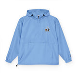 Packable Anorak Jacket – Lightweight Orange Windbreaker with Chest Logo