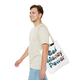 God Money Power Tote Bag – Bold 3D Typography Inspirational Carryall