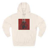 Three-Panel Fleece Hoodie — Red Icon Jesus Graphic Hoodie (I Don't Want Power Text)