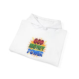 God Money Power Hoodie — Colorful Inspirational Religious Graphic Pullover
