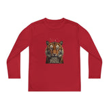 Youth Long Sleeve Tee — Tiger Face 'God • Money • Power' Graphic