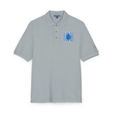 Embroidered Blue Floral Crest Polo Shirt