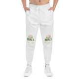 Athletic Joggers — "God Money Power" Inspirational Graphic Sweatpants