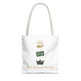 God • Money • Power Tote Bag — Faith-Inspired Money Crown Design
