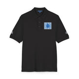 Embroidered Blue Floral Crest Polo Shirt