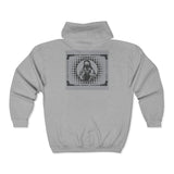 Full-Zip Hoodie — Retro Dollar Bill Jesus Graphic