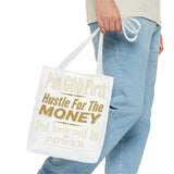 Inspirational 'Put God First, Hustle For The Money' Tote Bag