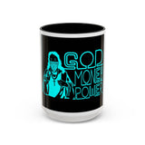 Coffee Mug — "God Money Power" Neon Nun Accent Ceramic Mug (11/15 oz)