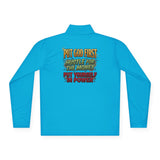 Quarter-Zip Pullover — “Put God First, Hustle for the Money, Buy Yourself in Power” Christian Graphic