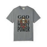 God Money Power- Skull T-Shirt — Gothic Skull Graphic Tee