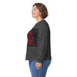 Long Sleeve Tee — Red Samurai Graphic Prayer Pose