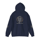 Monogram Circle Logo Hoodie — Minimal White Streetwear Sweatshirt