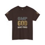 GMP GOD Money Power T-Shirt — Bold Gold Logo Tee