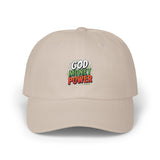 Classic Dad Cap — "God Money Power" Embroidered Baseball Hat