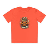 Youth Pumpkin Power Tee - "God Money Power" Halloween Graphic Shirt