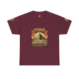 Graphic Tee — "God Money Power" Pyramid Vintage Religion Streetwear