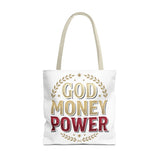 God Money Power- Tote Bag – Inspirational Faith & Prosperity Canvas Tote
