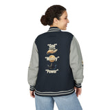 Letterman Jacket — 'War Money Power' Crown Graphic Varsity Jacket