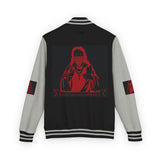 Letterman Jacket — Gothic Nun "I Feel No Pain" Red & White Varsity Jacket