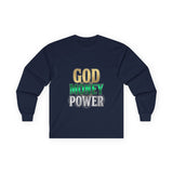 God Money Power -Long Sleeve Tee — Inspirational Faith & Wealth Graphic Shirt