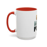 God Money Power Accent Coffee Mug — Inspirational Faith & Wealth Quote