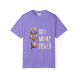 T-Shirt — GVMP Gold Graphic: "God Money Power" Statement Tee