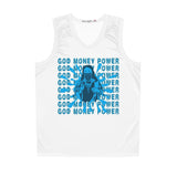 God Money Power Basketball Jersey – Blue Graphic AOP Tank