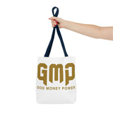 GMP 'God Money Power' Gold Logo Tote Bag - Inspirational Christian Canvas Tote