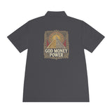 God Money Power Pyramid Polo — Men's Spiritual Graphic Sport Polo