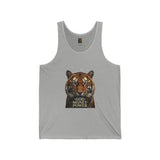 Tiger Portrait Tank — "God. Money. Power." Graphic Tank Top