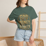 God Money Power T-Shirt — Bold Gold Graphic Tee