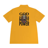 God Money Power- Skull Graphic Polo Shirt