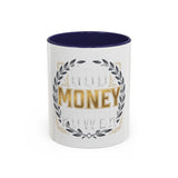 Coffee Mug — 'God Money Power' Laurel Accent Ceramic Mug (11/15oz)