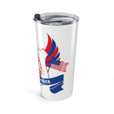 20oz Stainless Tumbler — "God Money Power" Patriotic Bandana Jesus Design