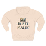 God Money Power Hoodie — Motivational Faith & Wealth Graphic Hoodie