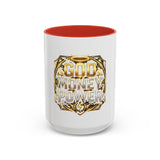 Coffee Mug — "God Money Power" Gold Emblem Accent Mug
