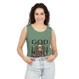 God Money Power- Skull Graphic Tank Top