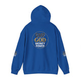 GMP GOD Money Power Hoodie — White Graphic Logo Streetwear Hoodie