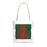 Religious Icon Tote Bag — Red & Green Saint Artwork All-Over Print