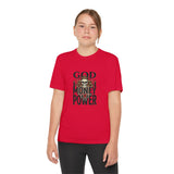 Youth Graphic Tee — "God Money Power" Skull Design