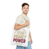 God Money Power- Tote Bag – Inspirational Faith & Prosperity Canvas Tote