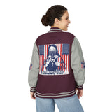 Letterman Jacket — Patriotic 'God Money Power' Graphic Varsity Jacket
