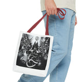 Angel Of Death Gothic Angel & Serpent Art Tote Bag – Dark Mystic Graphic Carryall
